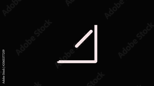 Minimalist green check mark in square animation disappearing on black background