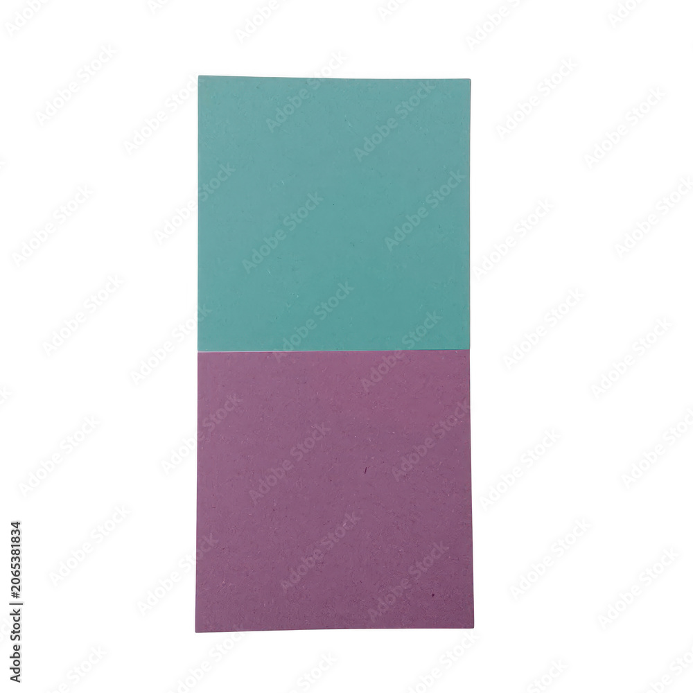 Fototapeta premium Two toned rectangular paper sheet against a black background