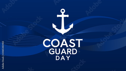coast guard day banner , poster, bector illustartion