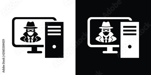Slika na platnu Computer hacking and cyber crime icon vector