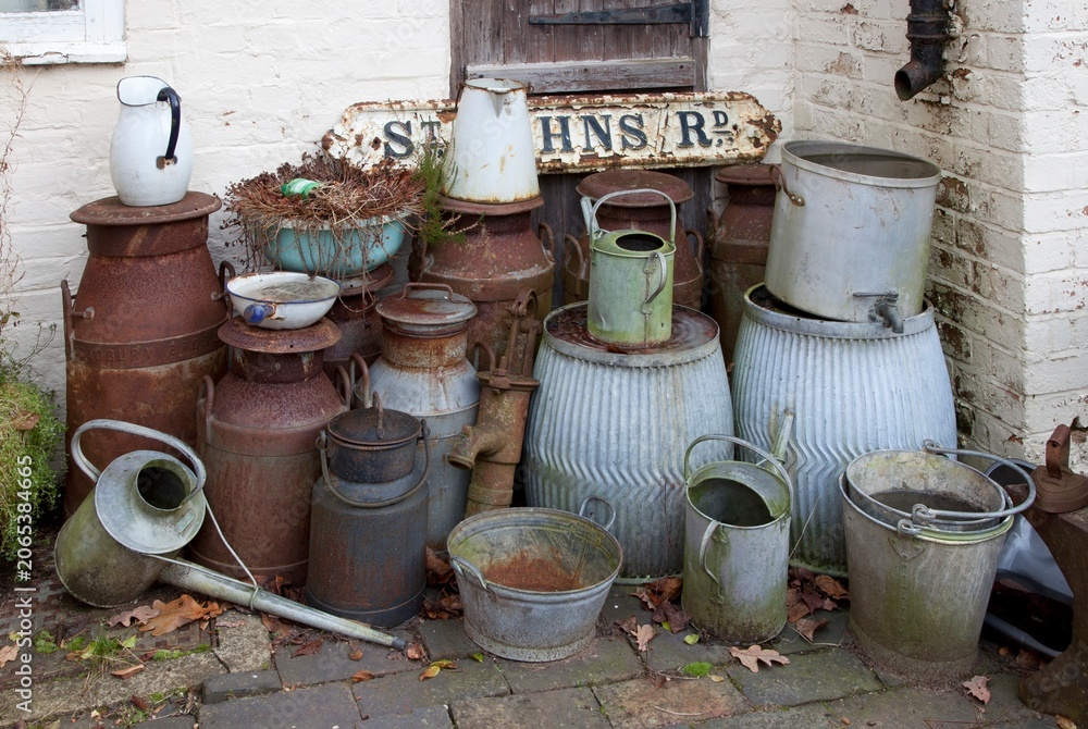 Fototapeta premium Old milk churns