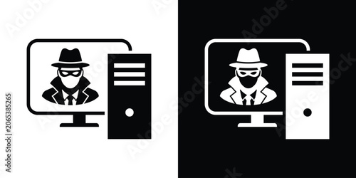 Картината върху платно Computer hacking and cyber crime icon vector