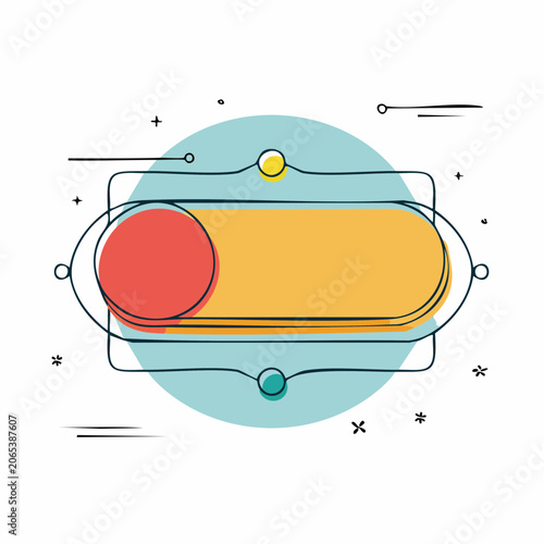 Abstract Graphic Element with Rounded Rectangle and Circle