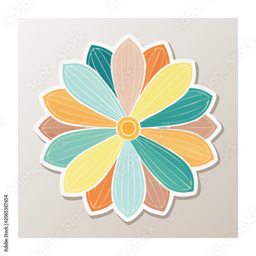 Colorful flat design flower illustration