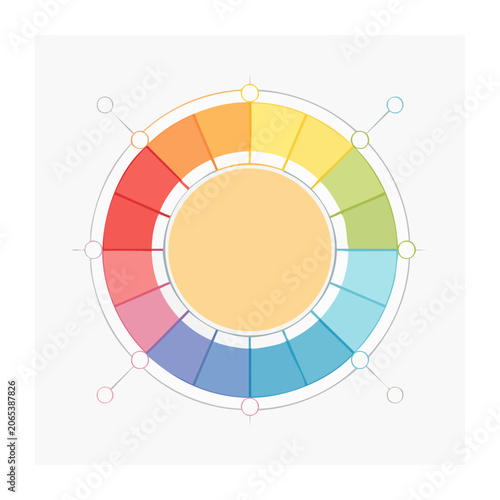 Flat design color wheel with twelve segments