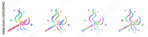 Valokuva Multicolor sketch dispel magic icon design set