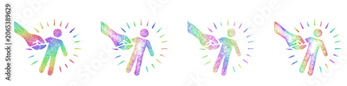 Foto Multicolored sketch revive icon design set