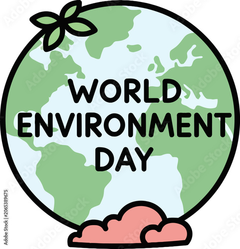 World Environment Day Earth Globe Icon.