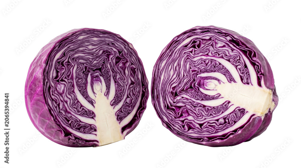 Fototapeta premium Purple cabbage isolated on transparent background 