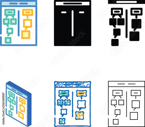 Fotografia affinity diagram ux ui mix design color icon vector