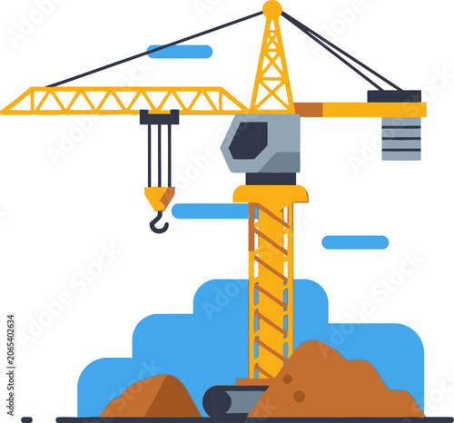 Fotografie Yellow Construction Crane Machine Equipment.