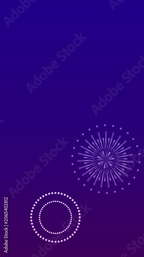 夏祭りの打ち上げ花火のアニメーション