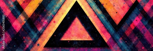 Grunge zigzag triangles, dots, labyrinth  Bold ink, seamless vector , bold, pattern, zigzag