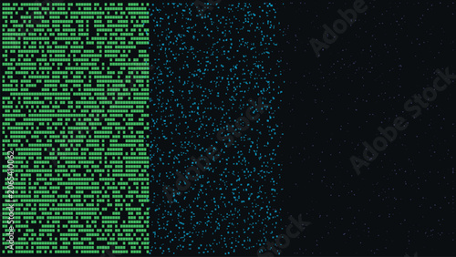 Schilderij op canvas Abstract digital data fragmentation and deletion pixel background