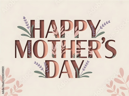 Happy Mother's Day Silhouette Typography Design
