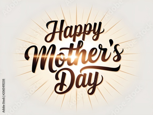 Happy Mother's Day Typography with Sunlight Glow
