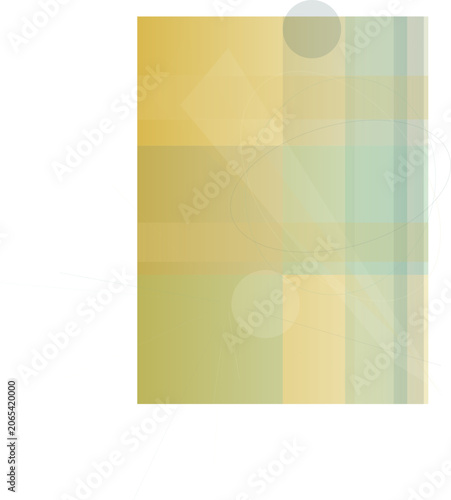 Abstract Geometric Yellow and Green Artwork.