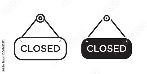Closed sign icon for website, apps and UI.