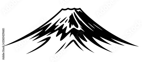 Minimalist vector of mount fuji in japan, mountain silhouette