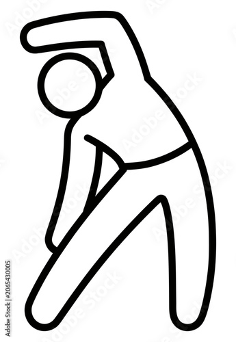 Person stretching body for flexibility and warm up vector icon for health and wellness