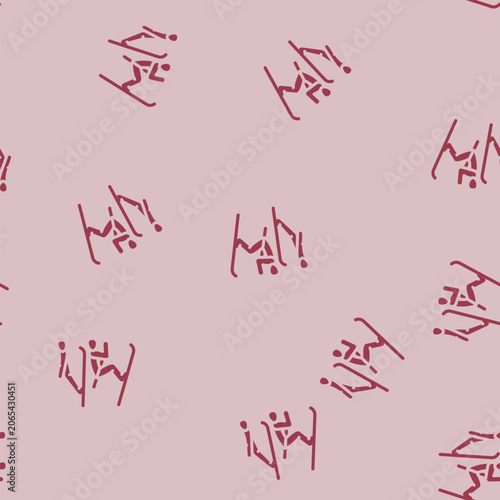 Bild auf Leinwand nordic combined winter sport glyph vector seamless pattern