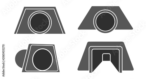 Foto Set of Industrial Tunnel and Pipe Icons