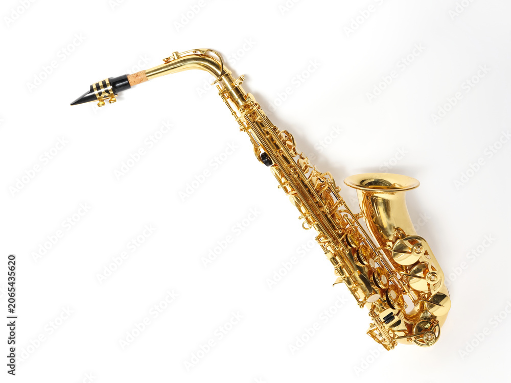 Naklejka premium saxophone on white background