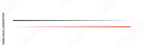 Foto Minimalist Black and Red Opposing Tapered Horizontal Lines Isolated on Transpare