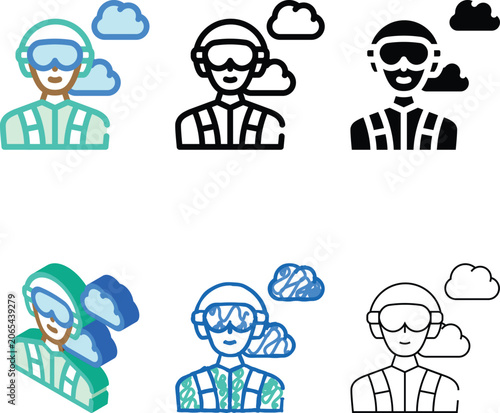 Foto paratrooper worker color icon vector