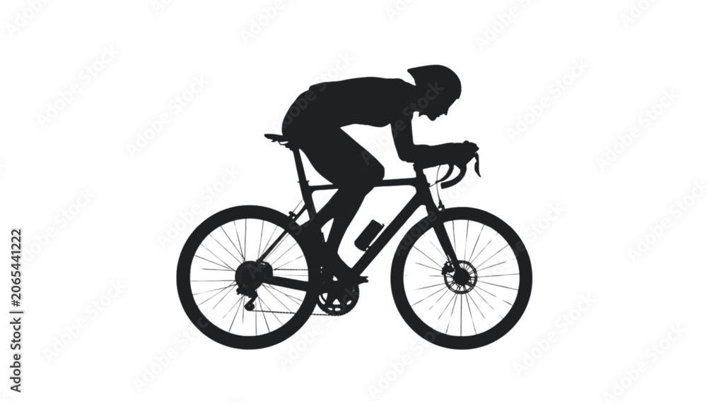Obraz premium Cyclist speeds forward on a racing bike during an intense professional outdoor sports competition.