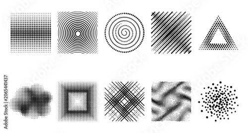 Abstract Geometric Pattern Collection With Monochromatic Forms