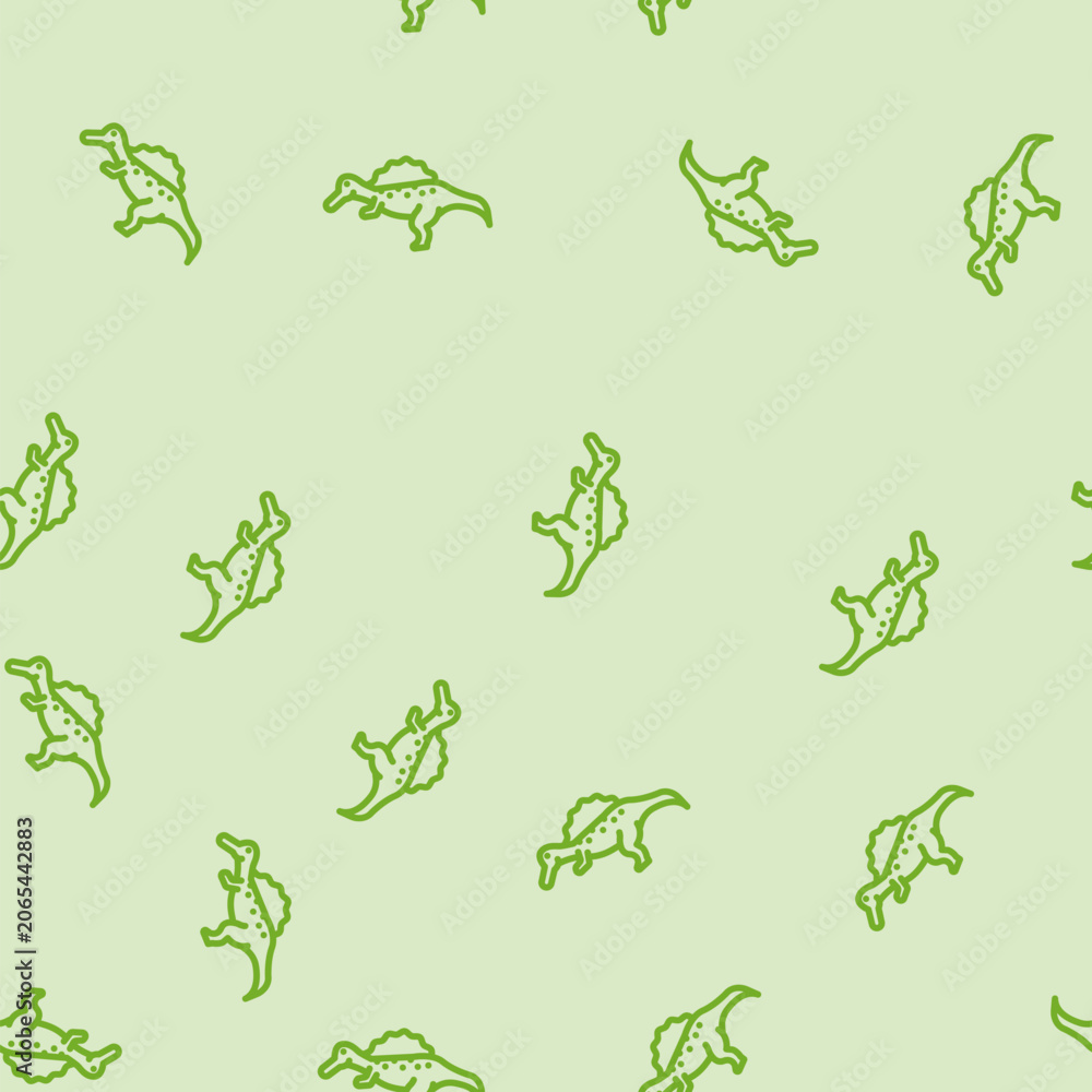 Fototapeta premium spinosaurus dinosaur animal line seamless pattern spinosaurus dinosaur animal thin line illustration