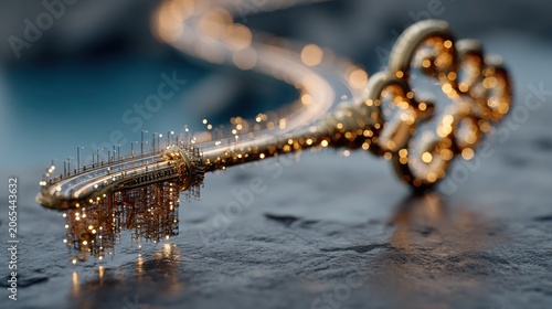 Golden Key of Opportunity - A Futuristic, Digital Representation of Access and Potential