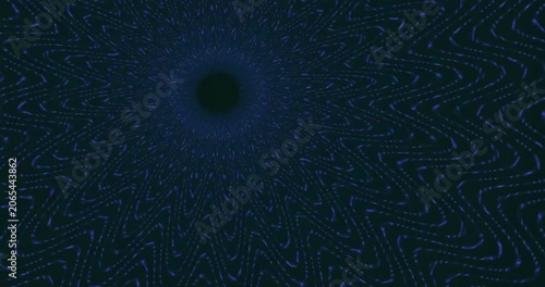 Abstract motion background with golden glowing lines forming a hypnotic geometric radial pattern, seamless digital tunnel animation.