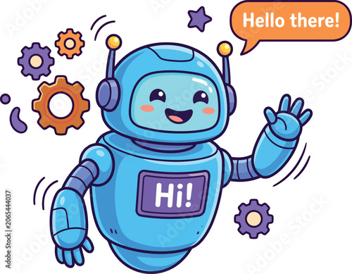 Cute chatbot robot vector illustration