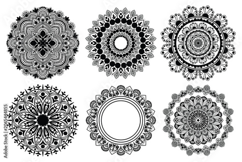 Set of mandala decorative and ornamental design,