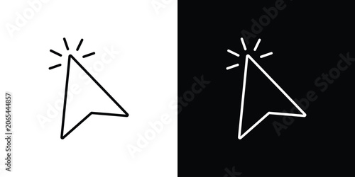 Cursor icon logo design in editable line strokes