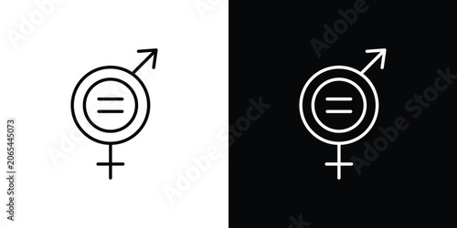 Bild auf Leinwand Equality icon logo design in editable line strokes