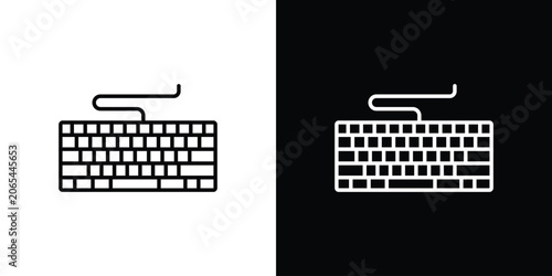 Tableau sur toile Keyboard icon logo design in editable line strokes