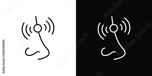 Nose pain icon logo design in editable line strokes