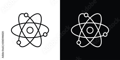 Tableau sur toile Physics icon logo design in editable line strokes