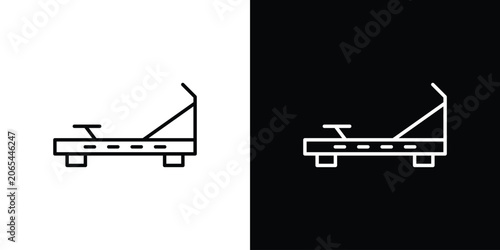Reformer icon logo design in editable line strokes