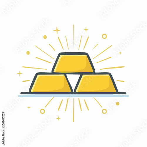 Stack of Gold Bars with Sparkles