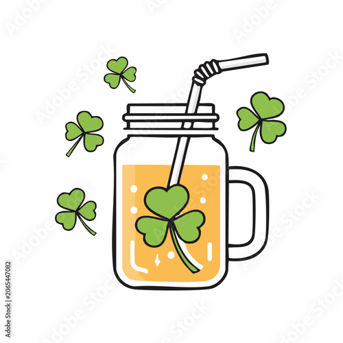 St. Patrick's Day Drink with Shamrock