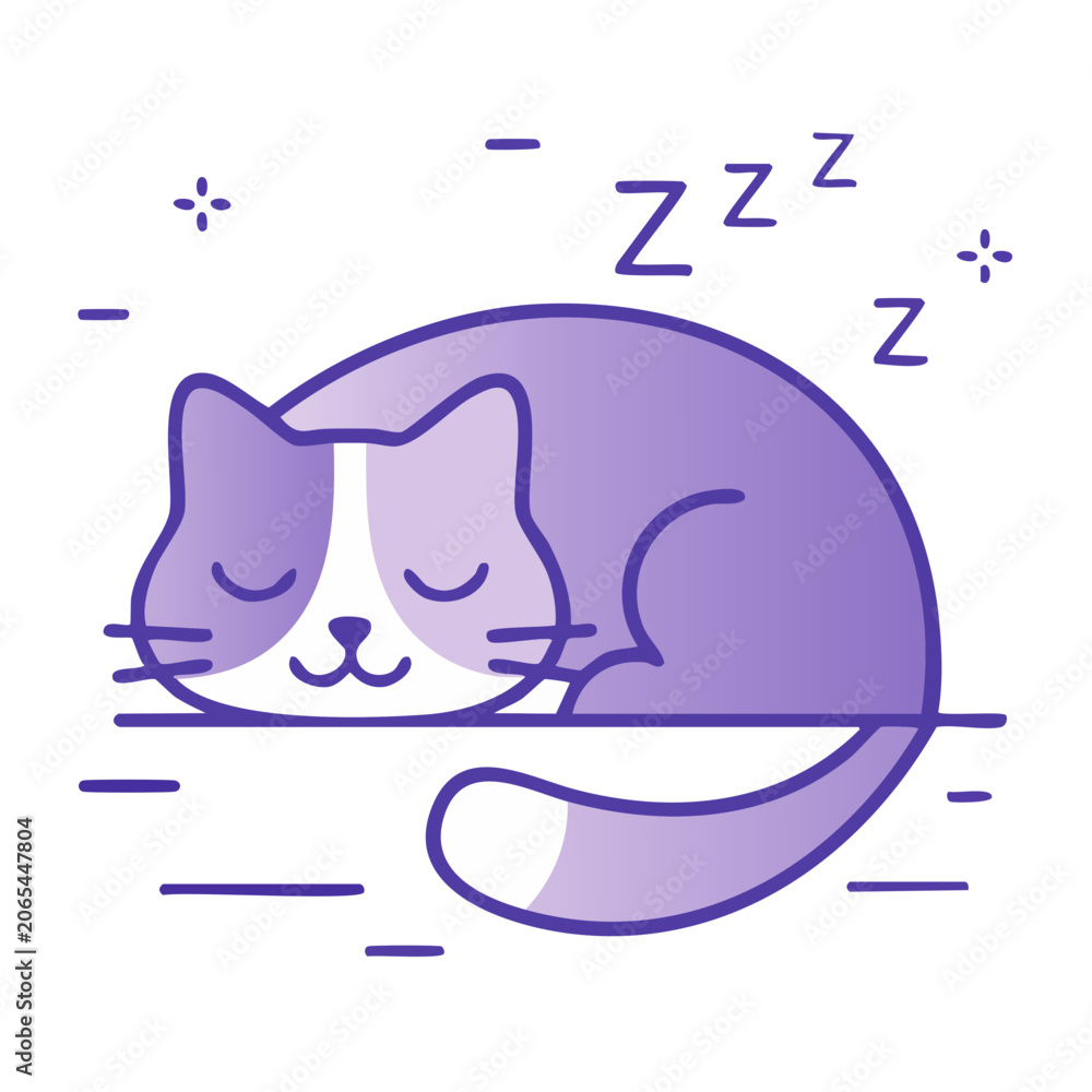 Naklejka premium Cute sleeping cat icon