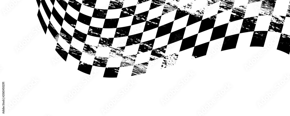Naklejka premium Checkered flag wave on white background design for sport race championship vector illustration.