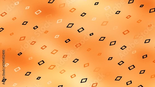 Floating geometric diamonds on orange gradient background