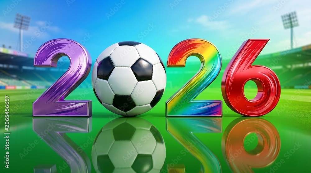 Obraz premium Fifa world cup 2026 soccer stadium background