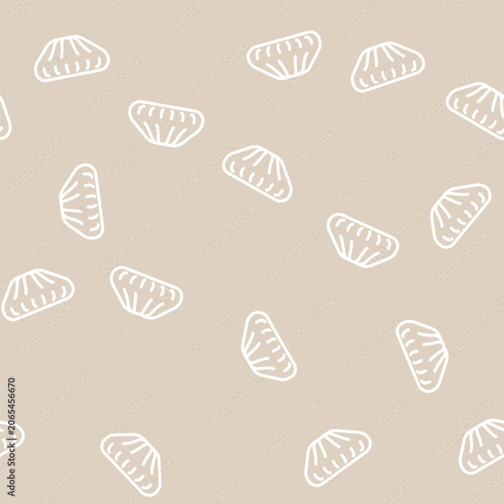 Fototapeta premium poses booze dumpling line seamless pattern poses booze dumpling thin line illustration