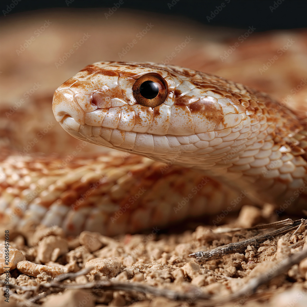 Obraz premium Snake Resting on Sandy Surface